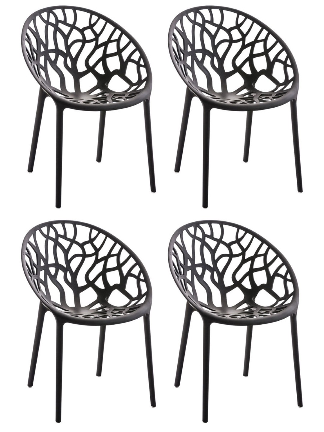 4 tuolin setti Hope, musta