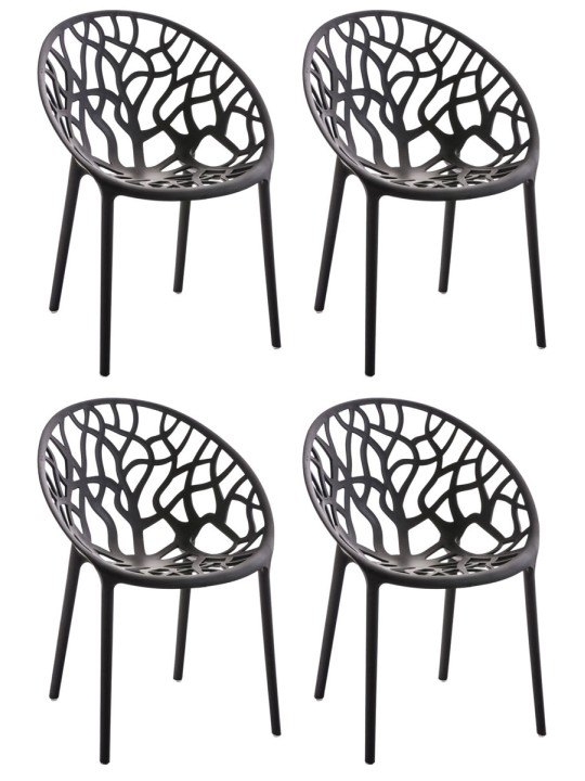 4 tuolin setti Hope, musta