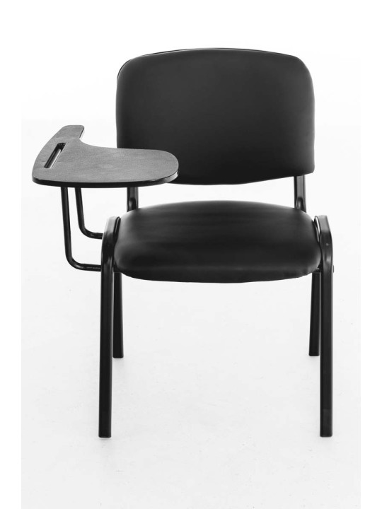 Ken-tuoli, jossa taittuva pöytä keinonahalla, musta