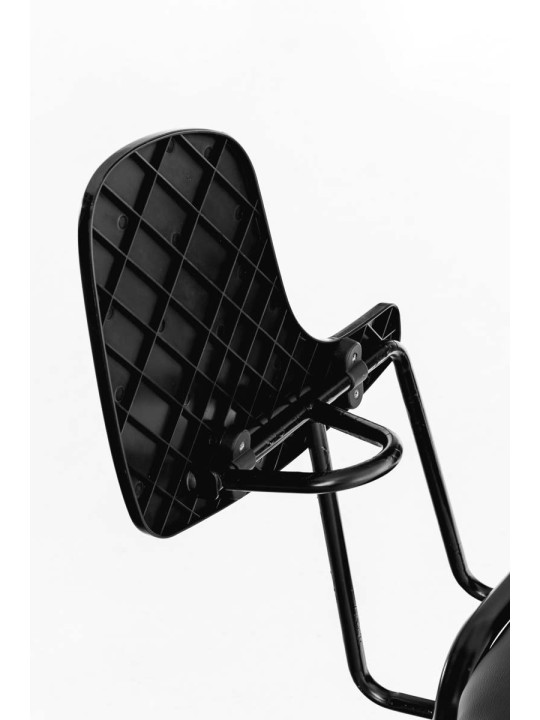 Ken-tuoli, jossa taittuva pöytä keinonahalla, musta