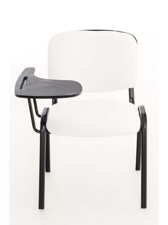 Ken-tuoli, jossa taittuva pöytä keinonahalla, valkoinen