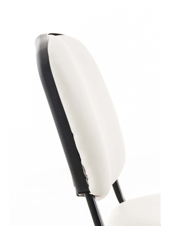 Ken-tuoli, jossa taittuva pöytä keinonahalla, valkoinen