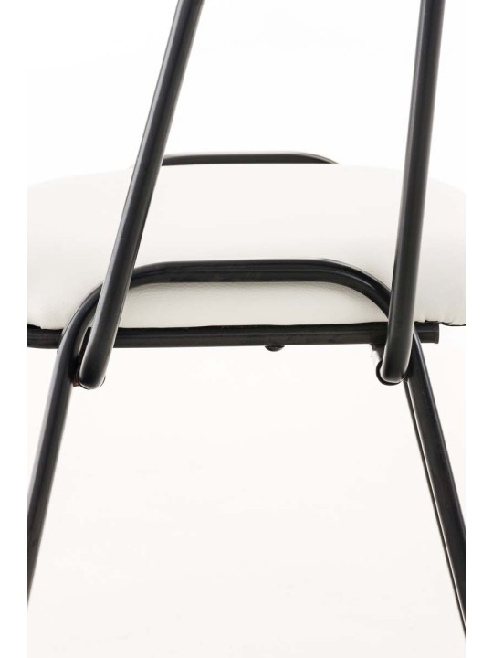 Ken-tuoli, jossa taittuva pöytä keinonahalla, valkoinen