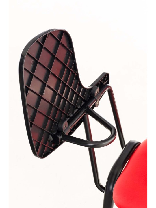 Ken-tuoli, jossa taittuva pöytä keinonahalla, punainen