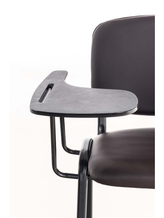 Ken-tuoli, jossa taittuva pöytä keinonahalla, ruskea