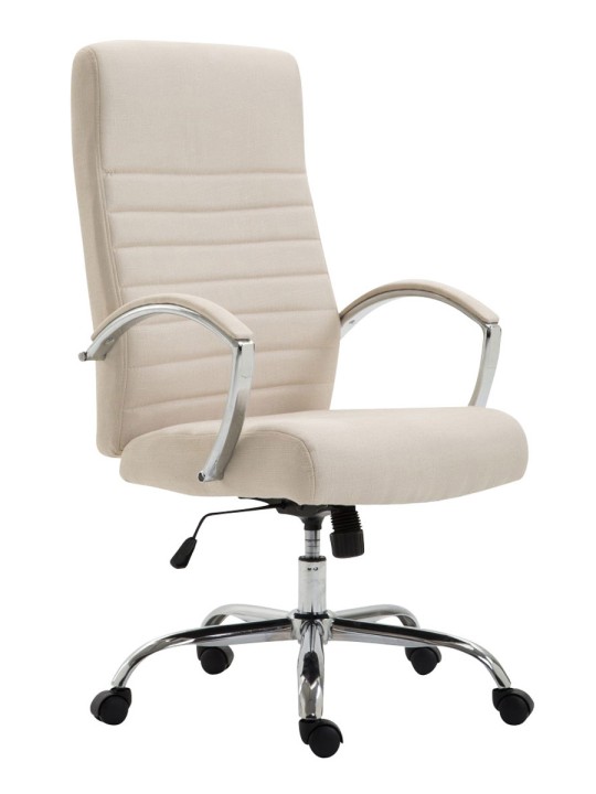 Työtuoli Valais kangasta, kermanvärinen