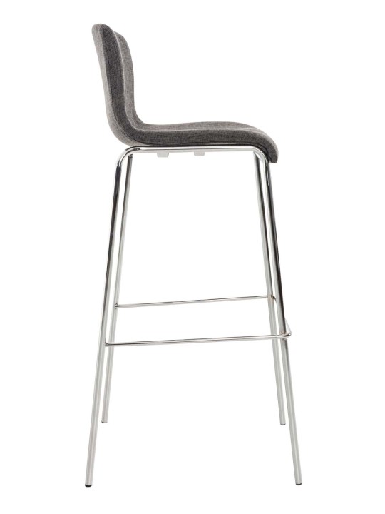 2 baarijakkaran setti Hoover-kangas 4-jalkainen runko kromi, vaaleanharmaa