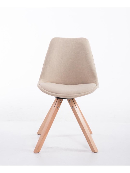 Vierailijatuoli Toulouse kangas Natura Square, kermanvärinen