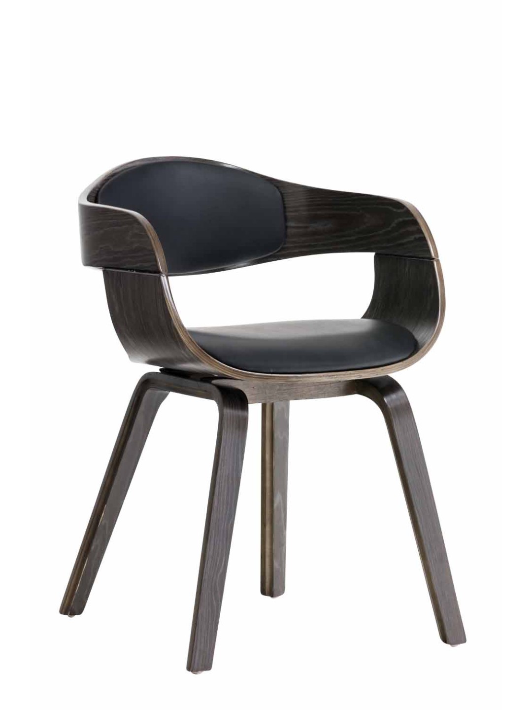 Kingstonin keinonahkainen vierailijatuoli, musta/harmaa