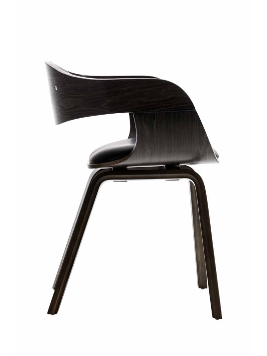 Kingstonin keinonahkainen vierailijatuoli, musta/harmaa