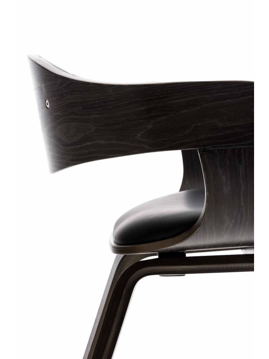 Kingstonin keinonahkainen vierailijatuoli, musta/harmaa