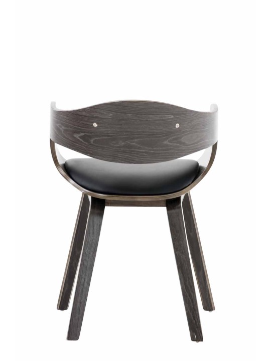 Kingstonin keinonahkainen vierailijatuoli, musta/harmaa