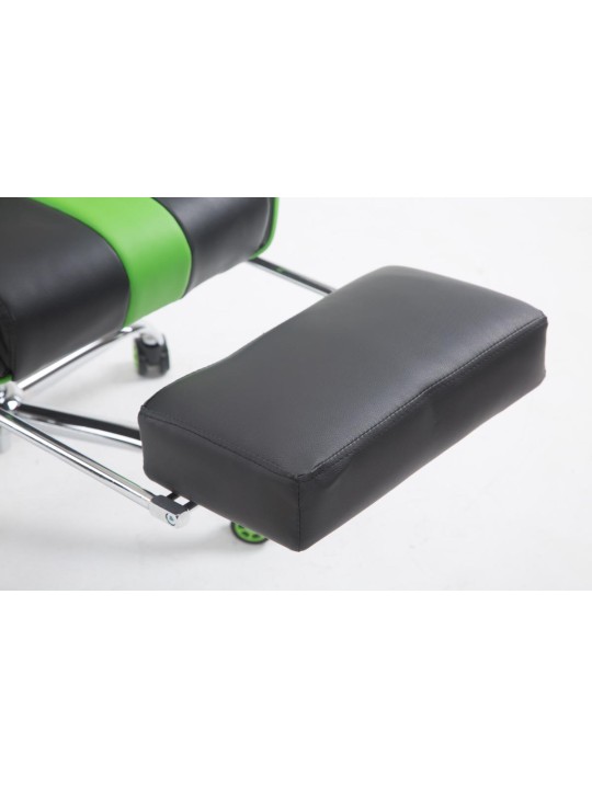 Kilpatyötuoli Limit V2 keinonahkaa jalkatuella, musta/vihreä