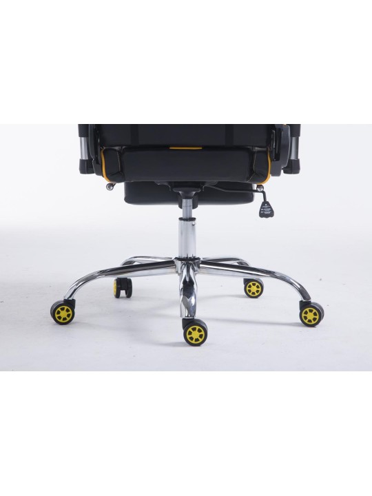 Kilpatyötuoli Limit V2 keinonahkaa jalkatuella, musta/keltainen