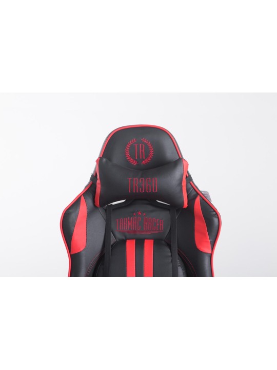 Kilpatyötuoli Limit V2 keinonahkaa jalkatuella, musta/punainen