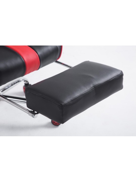 Kilpatyötuoli Limit V2 keinonahkaa jalkatuella, musta/punainen