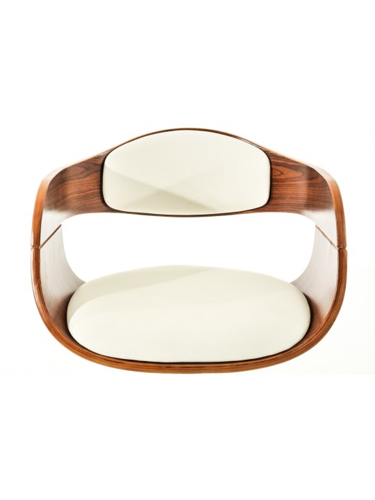 2 baarijakkaran sarja Kingston C keinonahkaa, pähkinä/valkoinen