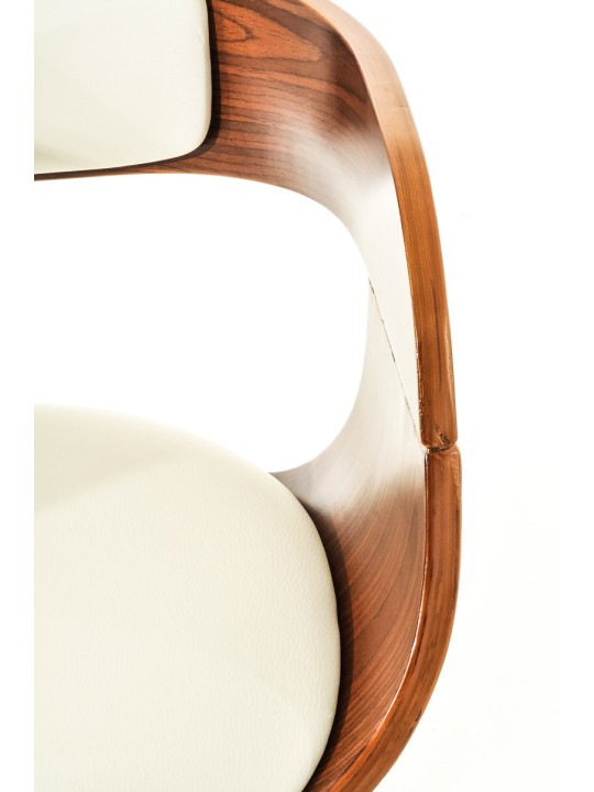 2 baarijakkaran sarja Kingston C keinonahkaa, pähkinä/valkoinen