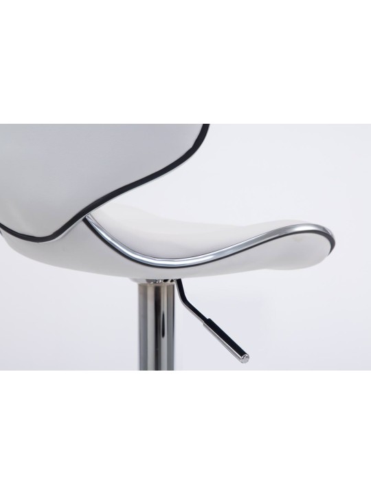 2 baarituolia Las Vegas V2 keinonahka kromi, valkoinen