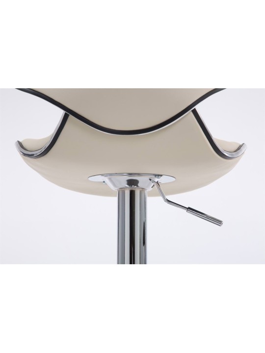 2 baarituolia Las Vegas V2 keinonahka kromi, kermanvärinen