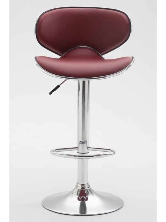 2 baarituolia Las Vegas V2 keinonahka kromi, viininpunainen