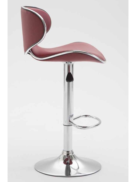 2 baarituolia Las Vegas V2 keinonahka kromi, viininpunainen