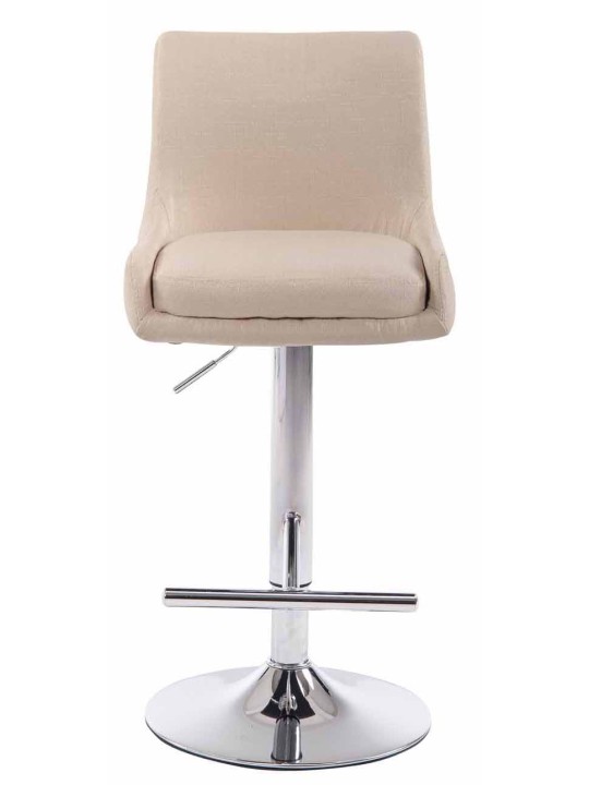 2 baarituolien sarja Club Fabric Chrome, kermanvärinen