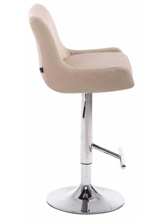 2 baarituolien sarja Club Fabric Chrome, kermanvärinen