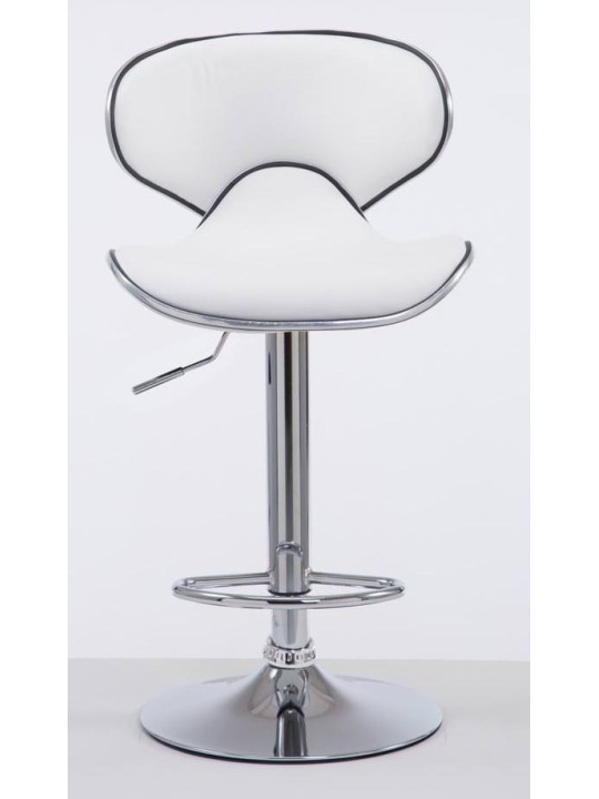 2 baarituolia Las Vegas V2 keinonahka kromi, valkoinen