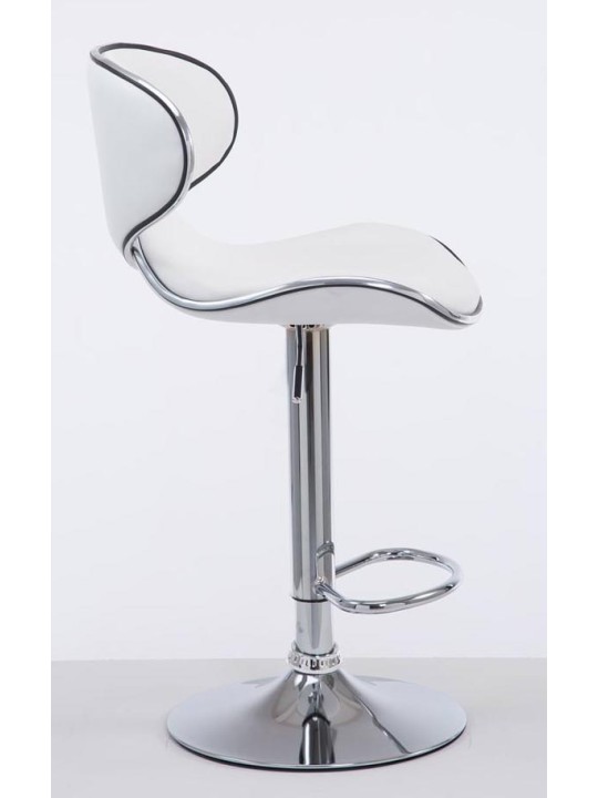 2 baarituolia Las Vegas V2 keinonahka kromi, valkoinen