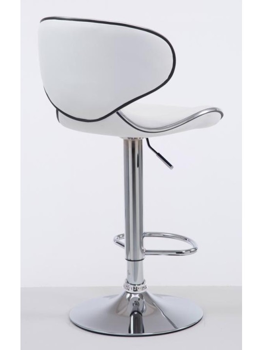 2 baarituolia Las Vegas V2 keinonahka kromi, valkoinen