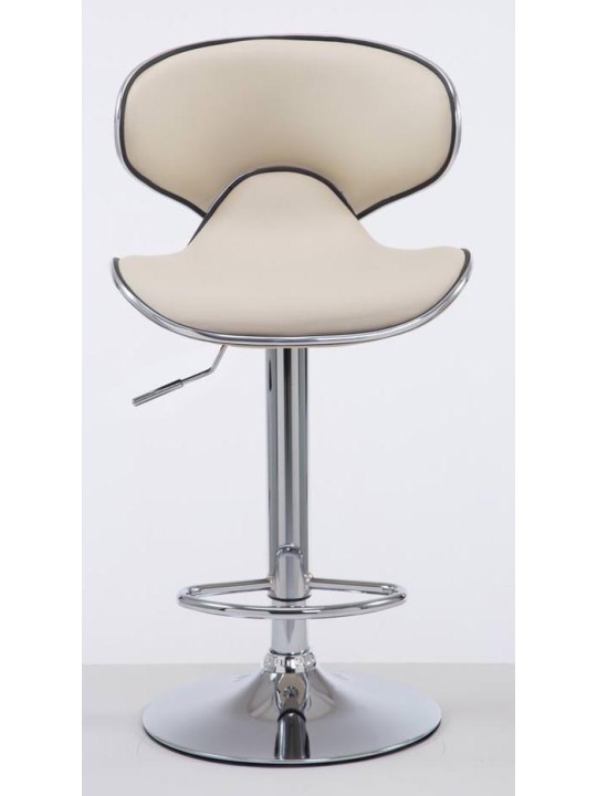 2 baarituolia Las Vegas V2 keinonahka kromi, kermanvärinen