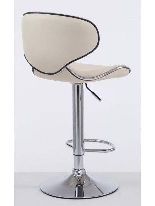 2 baarituolia Las Vegas V2 keinonahka kromi, kermanvärinen