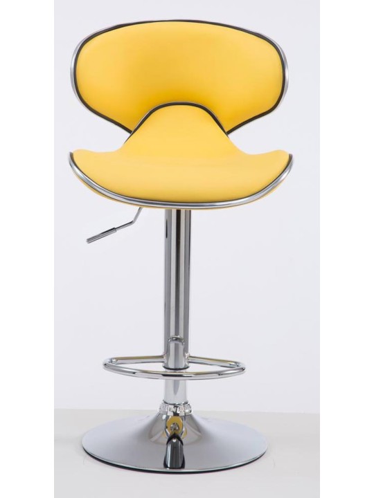 2 baarituolia Las Vegas V2 keinonahka kromi, keltainen