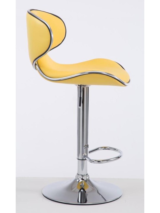 2 baarituolia Las Vegas V2 keinonahka kromi, keltainen