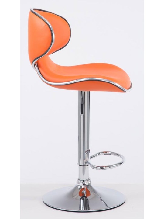 2 baarituolia Las Vegas V2 keinonahka kromi, oranssi