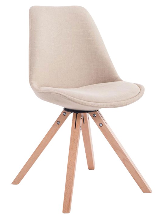 Vierailijatuoli Toulouse kangas Natura Square, kermanvärinen