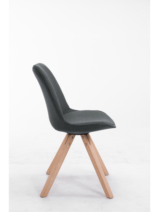 Vierailijatuoli Toulouse kangas Natura Square, tummanharmaa