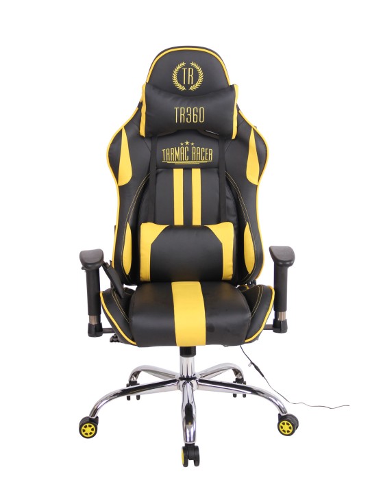 Työtuoli Limit XM keinonahkaa, musta/keltainen