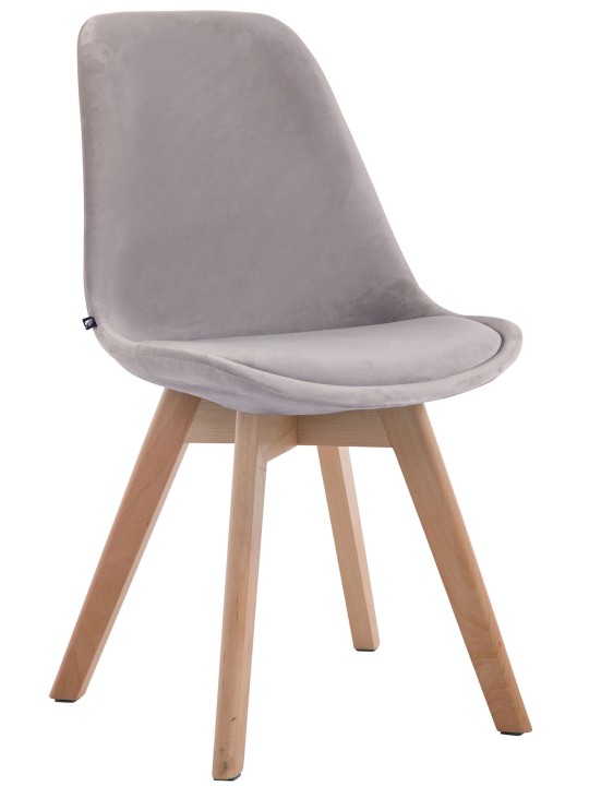 Vierailutuoli Borneo V2 sametti luonnollinen, harmaa