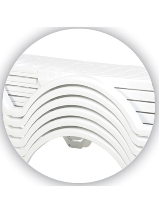 10 aurinkotuolin setti Aqua, valkoinen