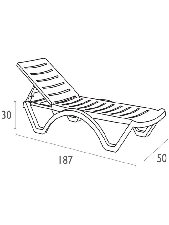10 aurinkotuolin setti Aqua, valkoinen
