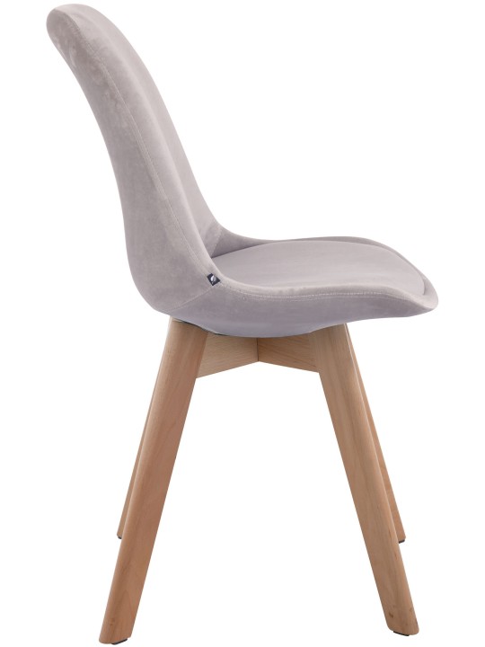 Vierailutuoli Borneo V2 sametti luonnollinen, harmaa