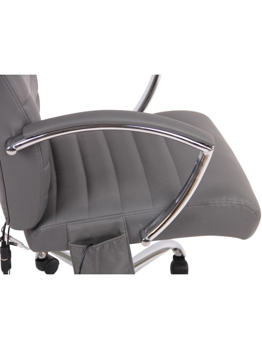 Valais keinonahkainen työtuoli hierontatoiminnolla, harmaa