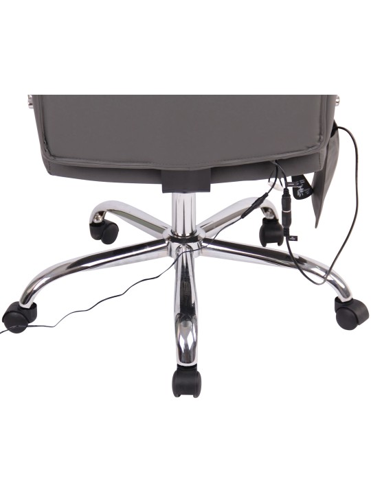 Valais keinonahkainen työtuoli hierontatoiminnolla, harmaa