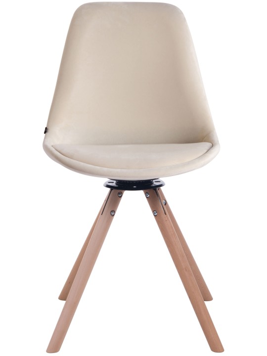 Ruokasalin tuoli Troyes sametti pyöreä luonnollinen, kermanvärinen