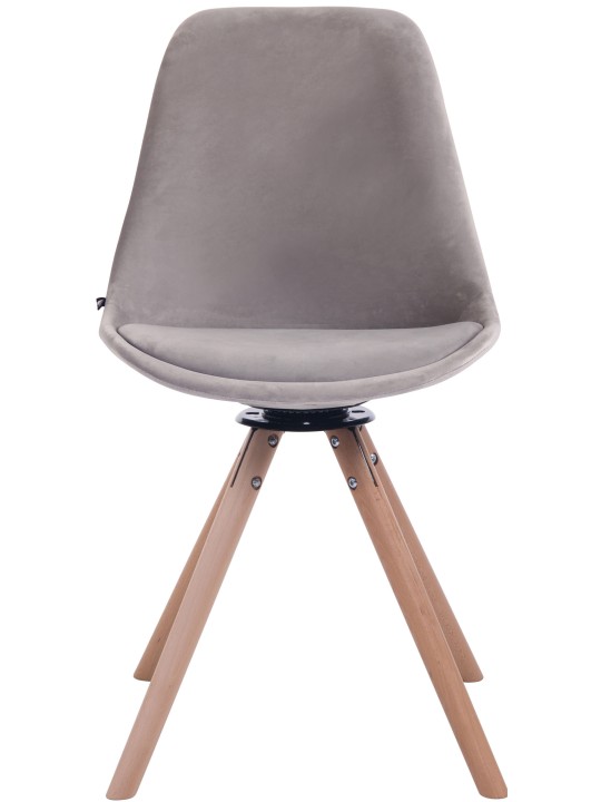 Ruokasalin tuoli Troyes sametti pyöreä luonnollinen, harmaa