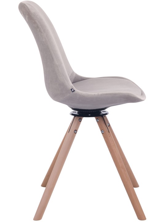 Ruokasalin tuoli Troyes sametti pyöreä luonnollinen, harmaa