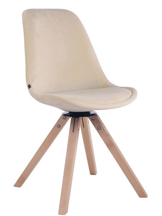 Ruokapöydän tuoli Troyes sametti neliön luonnollinen, kermanvärinen