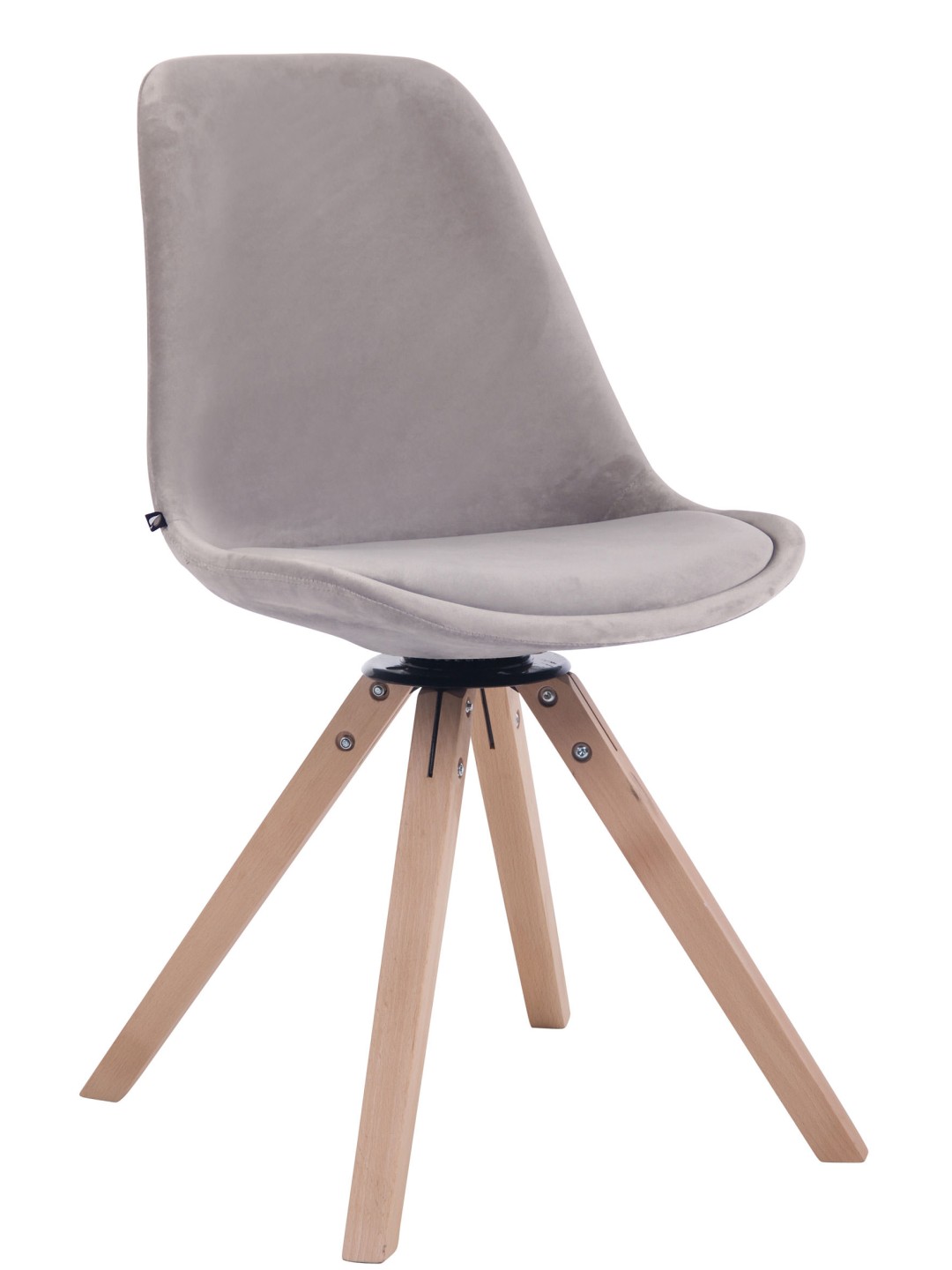 Ruokapöydän tuoli Troyes sametti neliön luonnollinen, harmaa